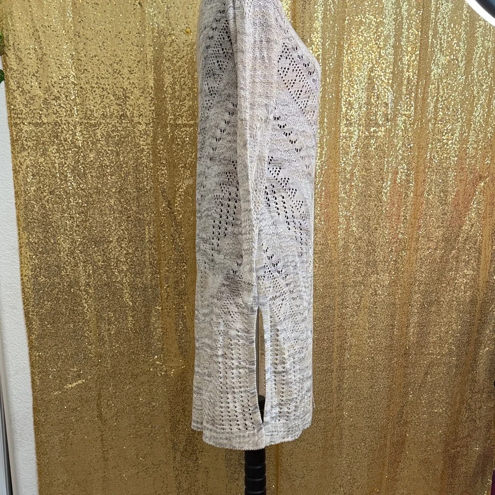 Hooked Up by IOT Cream Open front Duster Cardigan